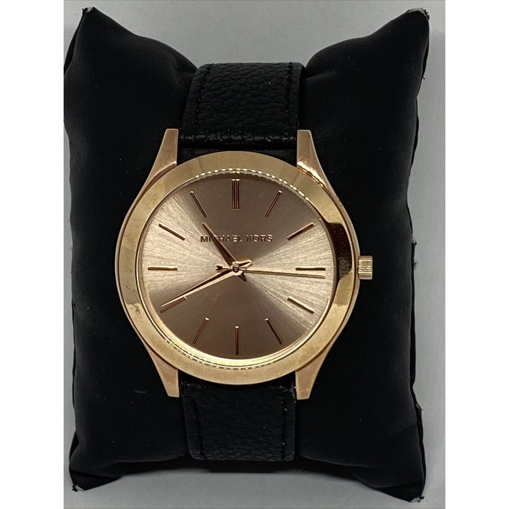 Michael Kors Runway MK3197 Unisex Black Leather Analog Dial Quartz Watch JK427 - Picture 3 of 12